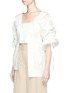 Front View - Click To Enlarge - TOGA ARCHIVES - Balloon sleeve embossed taffeta blouse