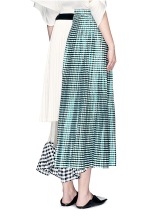 Back View - Click To Enlarge - TOGA ARCHIVES - Gingham check pleated wrap skirt