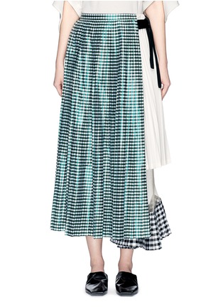 Main View - Click To Enlarge - TOGA ARCHIVES - Gingham check pleated wrap skirt