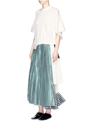 Figure View - Click To Enlarge - TOGA ARCHIVES - Gingham check pleated wrap skirt