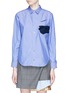 Main View - Click To Enlarge - TOGA ARCHIVES - Rubber patch pocket stripe poplin shirt