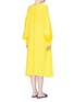 Back View - Click To Enlarge - TIBI - Edwardian open shoulder silk dress