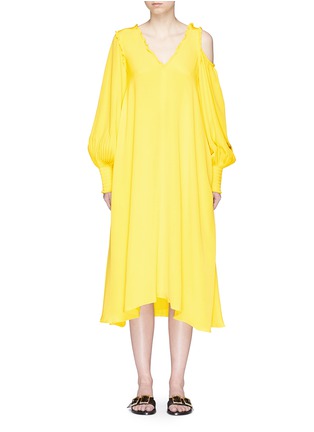 Main View - Click To Enlarge - TIBI - Edwardian open shoulder silk dress