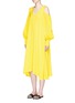 Figure View - Click To Enlarge - TIBI - Edwardian open shoulder silk dress