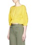 Front View - Click To Enlarge - TIBI - Pintucked silk cropped top