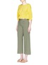 Figure View - Click To Enlarge - TIBI - Pintucked silk cropped top