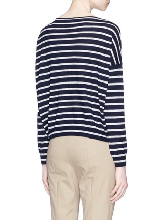 Back View - Click To Enlarge - VINCE - Stripe boat neck cashmere sweater