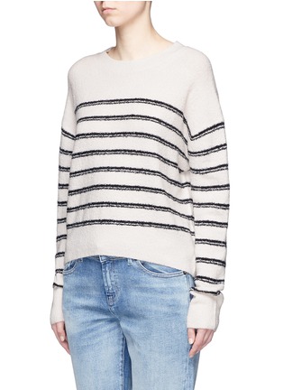 Front View - Click To Enlarge - VINCE - Stripe textured wool blend knit sweater