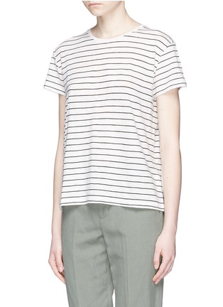Front View - Click To Enlarge - VINCE - Stripe Pima cotton T-shirt