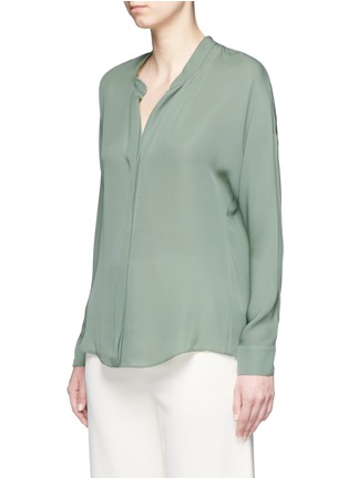 Front View - Click To Enlarge - VINCE - Mock button placket silk blouse