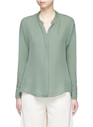 Main View - Click To Enlarge - VINCE - Mock button placket silk blouse