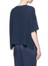 Back View - Click To Enlarge - VINCE - Ribbed neck silk crepe T-shirt
