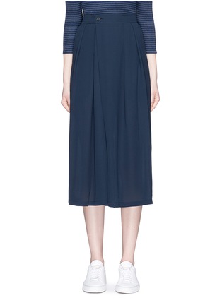 Main View - Click To Enlarge - VINCE - Pleated silk crepe culottes