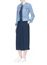 Figure View - Click To Enlarge - VINCE - Pleated silk crepe culottes