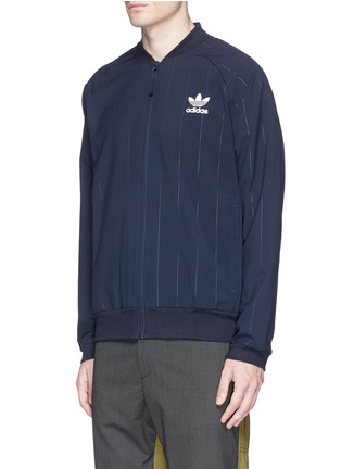 Front View - Click To Enlarge - ADIDAS - 'Superstar' pinstripe logo print track jacket
