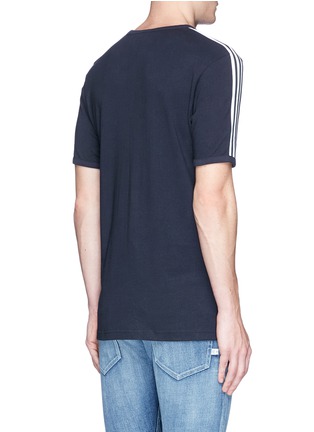 Back View - Click To Enlarge - ADIDAS - Embroidered Trefoil logo 3-Stripes T-shirt