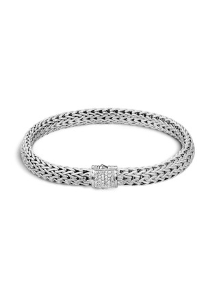 Main View - Click To Enlarge - JOHN HARDY - Diamond silver small woven chain bracelet