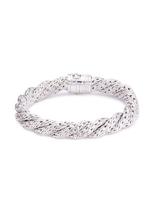 Figure View - Click To Enlarge - JOHN HARDY - Diamond silver twist medium woven chain bracelet