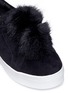 Detail View - Click To Enlarge - SAM EDELMAN - 'Leya' faux fur pompom suede slip-on sneakers