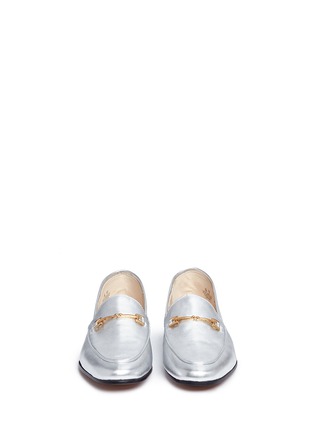 Front View - Click To Enlarge - SAM EDELMAN - 'Loraine' horsebit metallic leather loafers