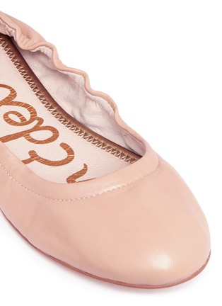 Detail View - Click To Enlarge - SAM EDELMAN - 'Fallon' ankle tie leather ballet flats