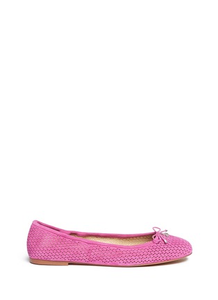 Main View - Click To Enlarge - SAM EDELMAN - 'Felicia' perforated suede ballet flats