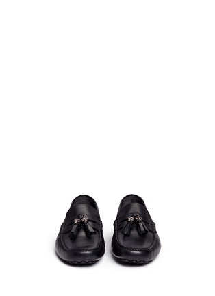 Front View - Click To Enlarge - ALEXANDER MCQUEEN - Skull tassel leather driving loafers