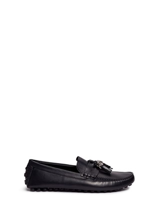 Main View - Click To Enlarge - ALEXANDER MCQUEEN - Skull tassel leather driving loafers