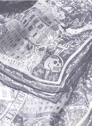 Detail View - Click To Enlarge - ALEXANDER MCQUEEN - 'McQueen Loves London' silk chiffon scarf