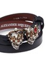 Detail View - Click To Enlarge - ALEXANDER MCQUEEN - King and Queen skull double wrap leather bracelet