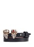 Main View - Click To Enlarge - ALEXANDER MCQUEEN - King and Queen skull double wrap leather bracelet