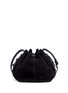 Detail View - Click To Enlarge - ALEXANDER MCQUEEN - Floral button suede drawstring bucket bag