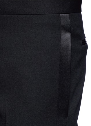 Detail View - Click To Enlarge - SAINT LAURENT - Satin stripe virgin wool tuxedo pants