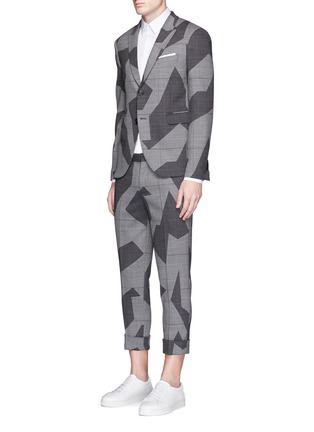 Figure View - Click To Enlarge - NEIL BARRETT - Glen plaid geometric jacquard cropped pants