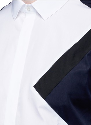 Detail View - Click To Enlarge - NEIL BARRETT - 'Retro Modernist' colourblock cotton poplin shirt