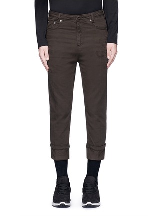 Main View - Click To Enlarge - NEIL BARRETT - Skinny fit cropped roll cuff cotton pants