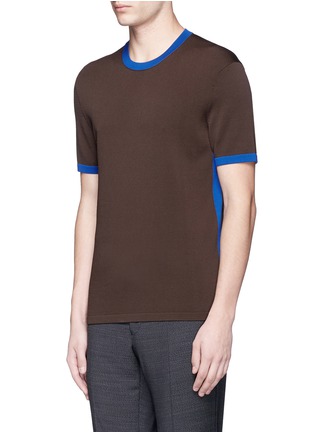 Front View - Click To Enlarge - NEIL BARRETT - Contrast edge knit T-shirt