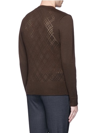 Back View - Click To Enlarge - NEIL BARRETT - Wool pointelle knit sweater