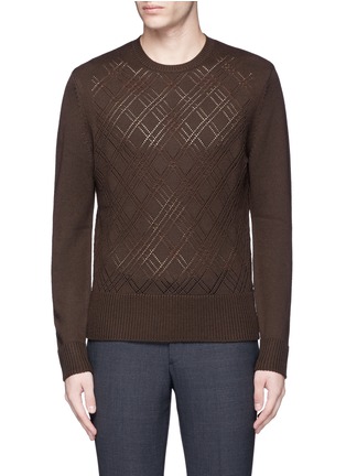 Main View - Click To Enlarge - NEIL BARRETT - Wool pointelle knit sweater