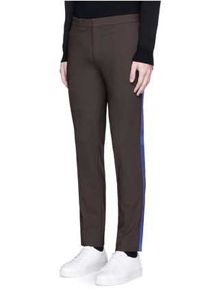 Front View - Click To Enlarge - NEIL BARRETT - Skinny fit satin stripe tuxedo pants