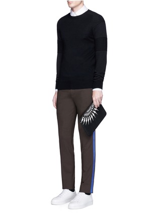 Figure View - Click To Enlarge - NEIL BARRETT - Skinny fit satin stripe tuxedo pants