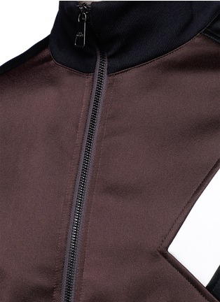 Detail View - Click To Enlarge - NEIL BARRETT - 'Retro Modernist' colourblock blouson satin jacket