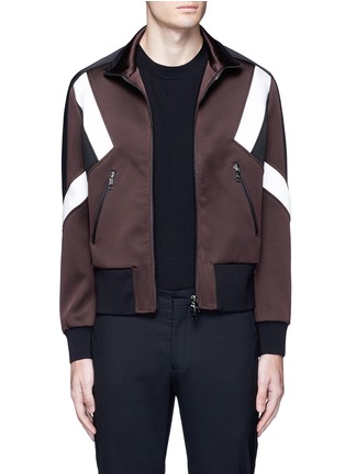 Main View - Click To Enlarge - NEIL BARRETT - 'Retro Modernist' colourblock blouson satin jacket