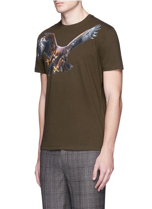 Front View - Click To Enlarge - NEIL BARRETT - Hawk print T-shirt