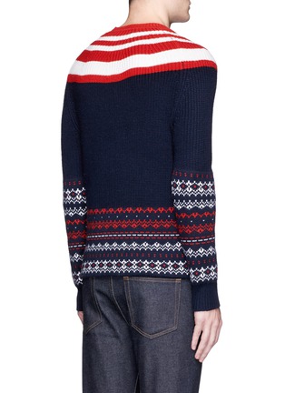 Back View - Click To Enlarge - NEIL BARRETT - Fair isle chunky rib knit sweater