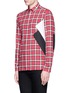 Front View - Click To Enlarge - NEIL BARRETT - 'Retro Modernist' colourblock tartan plaid shirt
