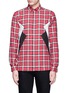 Main View - Click To Enlarge - NEIL BARRETT - 'Retro Modernist' colourblock tartan plaid shirt