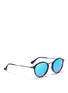 Figure View - Click To Enlarge - RAY-BAN - 'Round Fleck Flash' acetate mirror sunglasses