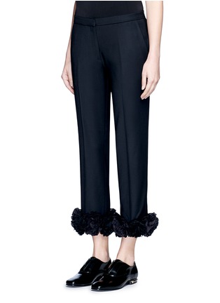 Front View - Click To Enlarge - VICTORIA, VICTORIA BECKHAM - 3D flower wool blend pants