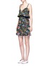 Figure View - Click To Enlarge - VICTORIA, VICTORIA BECKHAM - Floral print peplum waist faille dress